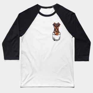 Pocket Cute Dobermann Dog - T-Shirt Baseball T-Shirt